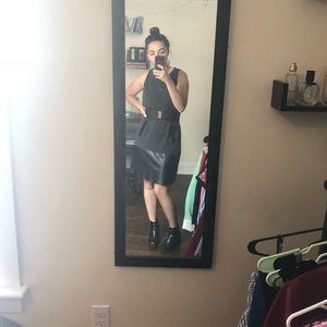 Gray/black color block sleeveless dress